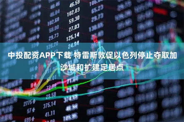 中投配资APP下载 特雷斯敦促以色列停止夺取加沙城和扩建定居点